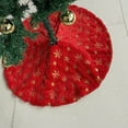 thumbnail image 5 of Horivan Knitted Christmas Tree Skirt Soft Felt Fabric with Ties for Holiday Decorations Indoor Party Festive Gift Wrap Base for Small Pencil Trees, 5 of 6