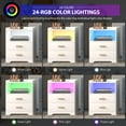 thumbnail image 4 of LVSOMT White Nightstand with Wireless Charging Station and 24-Colors RGB Lights, Modren Nightstands with Drawers for Bedroom, Smart Bedside Table for Living Room Office, 4 of 9