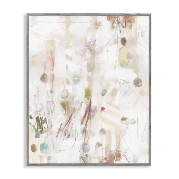 Stupell Industries Contemporary Subtle Beige Pattern Gray Framed Giclee Art, 16 x 20, by June Erica Vess