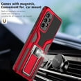 thumbnail image 4 of Compatible Samsung Galaxy A52(5G) Heavy Duty Military Grade Shockproof Kickstand Case Double Protection (TPU+PC) Solid and Durable Magnetic Car Phone Case, Suitable for 6.5 Inches (Red), 4 of 12
