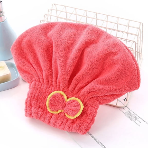 Ultra Soft Microfiber Hair Drying Towel Wrap for Women Super Absorbent Quick Dry Turban with Button Loop Anti-Frizz Shower Cap 1 Pack
