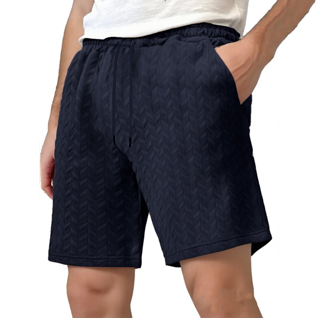 Pantalones cortos de color liso con bolsillo con cremallera para hombre: pantalones cortos deportivos ligeros y transpirables para el verano, corte holgado con cintura elástica, poliéster.