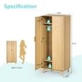 thumbnail image 2 of Ktaxon 2 Doors Fluted Wardrobe Armoire Closet with Hanging Rod, Wood Modern Drawer Shelf Elegant Oak Finish Closet with Metal Handles, Farmhouse to Mid Century Style, 2 of 11