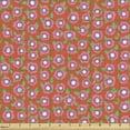 thumbnail image 2 of Ambesonne Spring Fabric by the Yard Upholstery, Cheerful Flowers, 2 Yards, Burnt Sienna Coral, 2 of 5