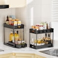 thumbnail image 4 of Under Sink Organizers and Storage, Pull Out Kitchen Bathroom Cabinet Organizer, Under Sink Storage for Bathroom Kitchen, Under Counter Storage Organizer with Hooks, 4 of 9