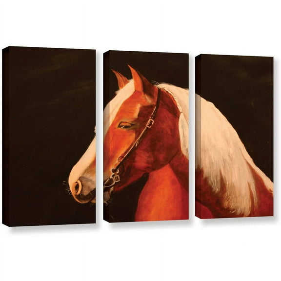 ArtWall Lindsey Janich "Horse Painted" 3-Piece Gallery-Wrapped Canvas Set
