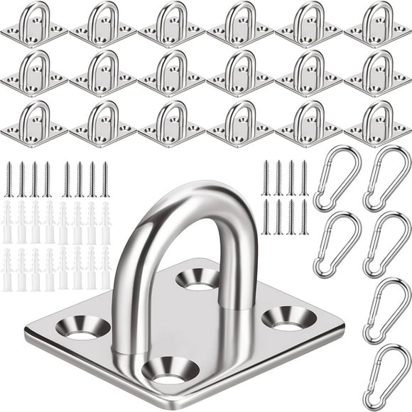 Premium 18 Pcs Eye Hooks Heavy Duty 304 Stainless Steel Pad Eye Ceiling Hooks for Outdoor Indoor Activity providing excellent performance