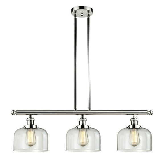 213-PN-G72-LED-Innovations Lighting-Large Bell-10.5W 3 LED Island in Industrial Style-40.5 Inches Wide by 13 Inches High   Polished Nickel Finish with