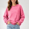 thumbnail image 2 of Gamivast Women's Vintage Wash Sweatshirt Crewneck Casual Long Sleeve Pullover Tops Loose Fit Athletic Activewear Fall Winter Y2K Basic Shirts, 2 of 7