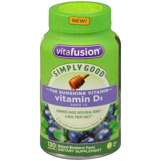 Vitafusion Simply Good Adult Vitamin D3 Gummies, Blueberry, 3000 IU