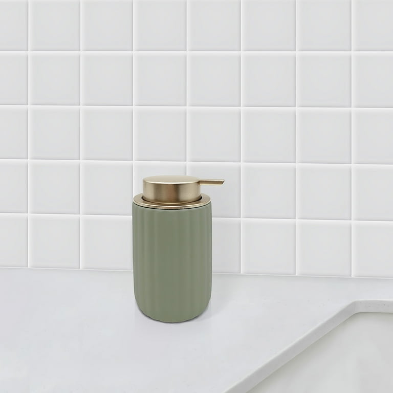 Beautiful by Drew Barrymore Green Ceramic Soap & Lotion Dispenser photo 2