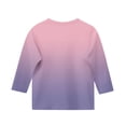 thumbnail image 4 of Jinhomg Girls 3/4 Sleeve Shirt 2025 Trendy Gradient Color Tunic Tops Toddler Kids Lightweight Comfy Crew Neck Tees Casual Spring Summer Blouse Pink 120, 4 of 6