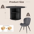 thumbnail image 3 of Hawsaiy 5-Piece Dining Table Set for 4, 47" Round Dining Table Set with 4 Upholstered Dining Chairs, Modern Farmhouse Table Set for Dining Room (Black+Dark Gray), 3 of 9