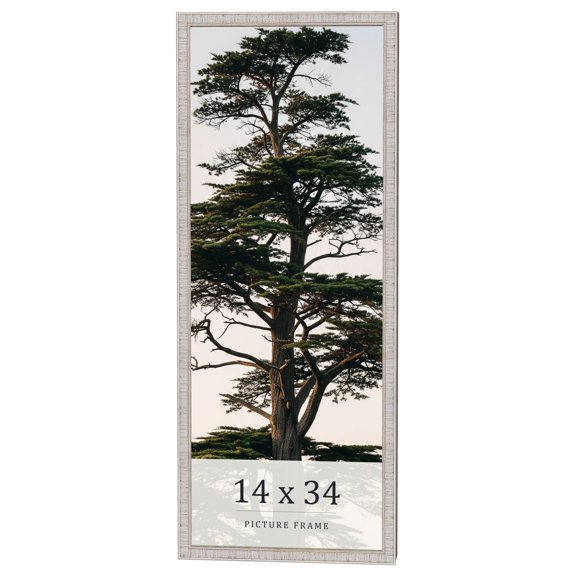 14x34 Frame White Real Wood Picture Frame Width 0.75 inches | Interior Frame Depth 0.5 inches |