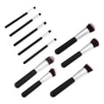 thumbnail image 3 of Juego de brochas de maquillaje de madera de nailon para cabello sintético negro, 10 unidades, 3 of 8