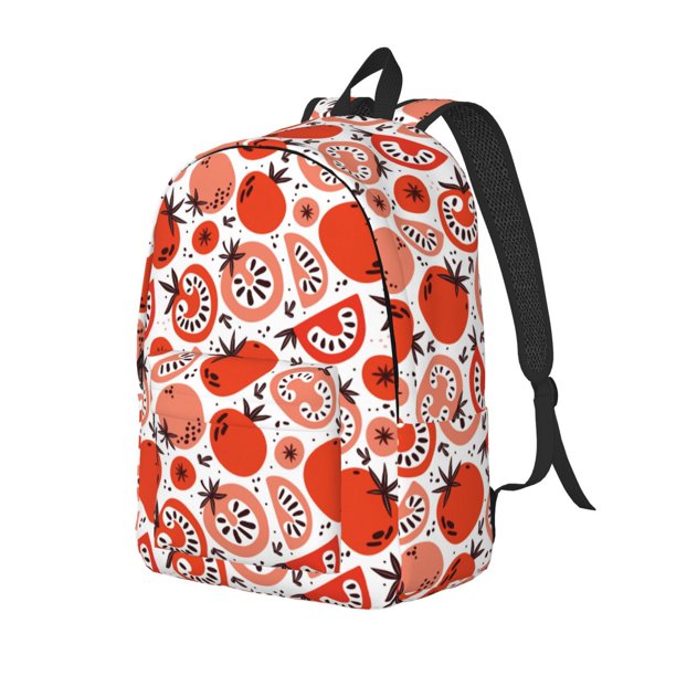 Balery Hand Drawn Tomatoes Mochila Clásica Impresa Básica para Viaje, Mochila Escolar Resistente al Agua, Mochila de Lona con Correas Ajustables-Medium