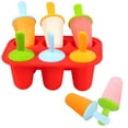 thumbnail image 1 of Moldes de silicona Miaowoof para helados, 6 cavidades, para niños pequeños, con palitos, 1 of 7