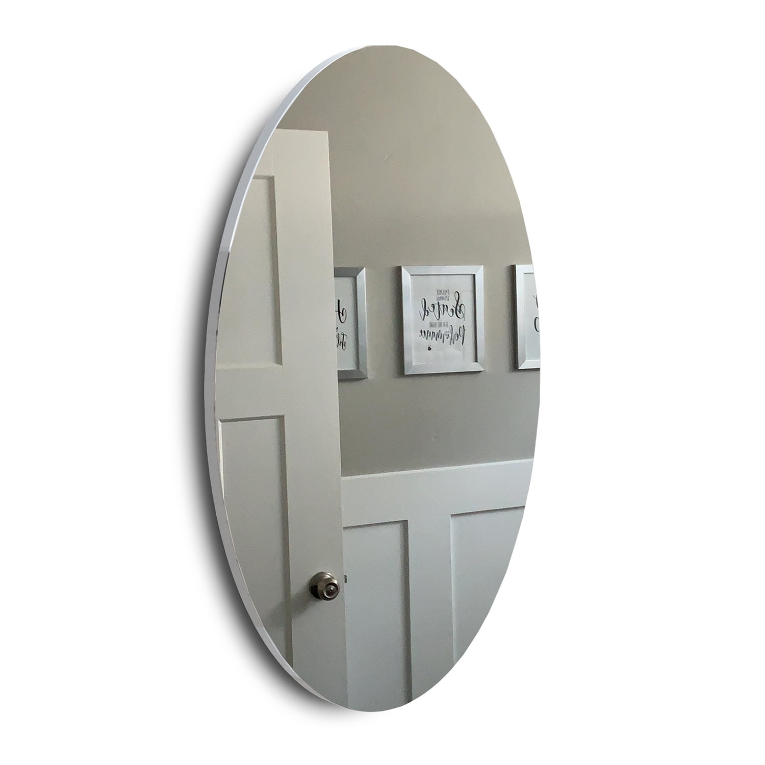 Facilehome 25.1" x 14.8" Oval Wall Mirror for Bathroom, Perfect New Year Gift,Whiter