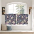 thumbnail image 2 of Spring Flowers Tier Curtains 36 Inch Length, Farmhouse Retro Botanical Purple Blue Floral Cafe Short Curtains for Bathroom Over Sink, Small Kitchen Curtain Light Filtering Drapes 2 Panels 27.5"Wx36"L, 2 of 8