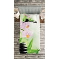 thumbnail image 3 of Ambesonne Spa Quilted Bedspread Set 2 Pcs, Basalt Stones Orchid, Twin Size, Black Pink Green, 3 of 3