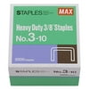 Max Heavy-Duty No. 3-10 Flat Clinch 3/8" Staples - 5000 Per Pack