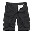 thumbnail image 5 of Sakmal Big and Tall Shorts Men Cargo Khaki Cotton Stretch 9 Inch Summer Black Solid Mens Shorts L, 5 of 5