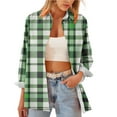 thumbnail image 5 of Xuniizn Womens Button Down Shirts Plaid Long Sleeve Shirts for Women Collared Fall Business Casual Tops Lightweight Work Blouses, 5 of 6