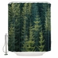thumbnail image 2 of Green Forest Bathroom Curtain 78 Inch Shower Curtain with Hooks, Pine Tree Summer Botanical Modern Art Waterproof Polyester Bath Curtain Washable Bathtub Curtain 54''x 78'', 2 of 6