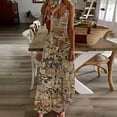 thumbnail image 2 of GERsome Womens Sleeveless V Neck Dress Spaghetti Strap Summer Beach Midi Flared Tank Dress, 2 of 5