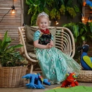 Jurebecia Princess Costume Halloween Dress Birthday Party up Clothes with Accessories Green 120 cm 5-6 Years
