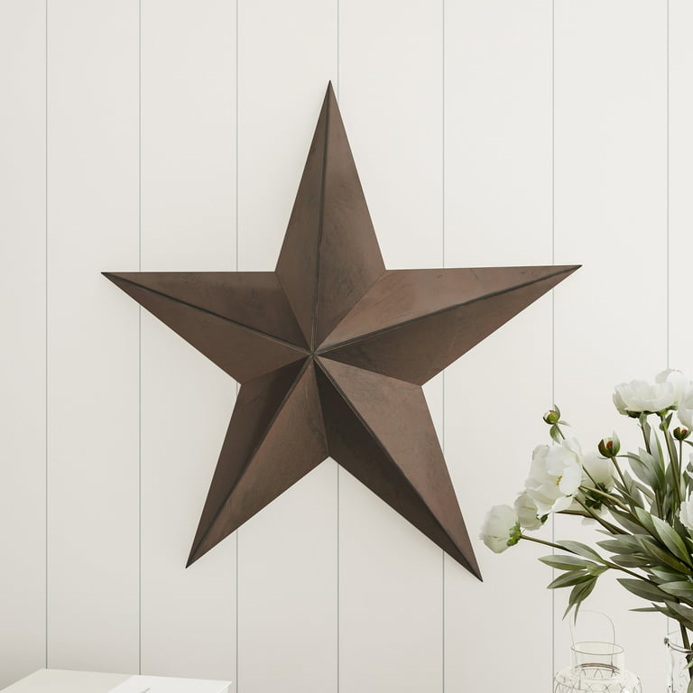 Set of 3 White Wooden Star Decorations - Interior Flair