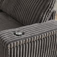 thumbnail image 5 of 110" Oversized L Shaped Sofa with Charging Ports and Cup-holders, Modern 5 Seat Corduroy Cloud Couch with Armrest Storage and Deep Seat for Living Room, Dark Grey, 5 of 7