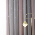thumbnail image 2 of TFixol Rideau 2 Pcs Dégradé Simple à Étoiles Ajourées Double Couche Occultant Chambre Salon Rideau Isolant, 2 of 6