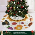 thumbnail image 6 of FMSHPON Thanksgiving Day Harvest Festival Delicious Turkey Pie Vegetables Fruits Pumpkin Pilgrim Hat Autumn Xmas Christmas Tree Skirt Stand Mat for Holiday Party Decoration Indoor Outdoor 48 inches, 6 of 6