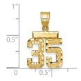 thumbnail image 2 of 14k Yellow Gold Polished Diamond Cut Finish Small Size Number 35 Charm Pendant, 2 of 4
