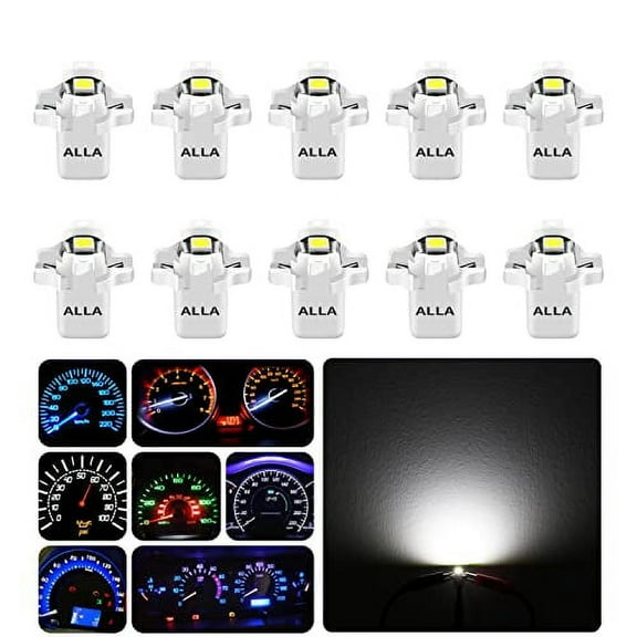 Alla Lighting Super Bright B8 17058 202259 2721 MF8 LED Bulbs Instrument Panel Lights 3030 SMD Dashboard Lights, Gauge Cluster Lights, Speedometer Lights, Indicator Lights