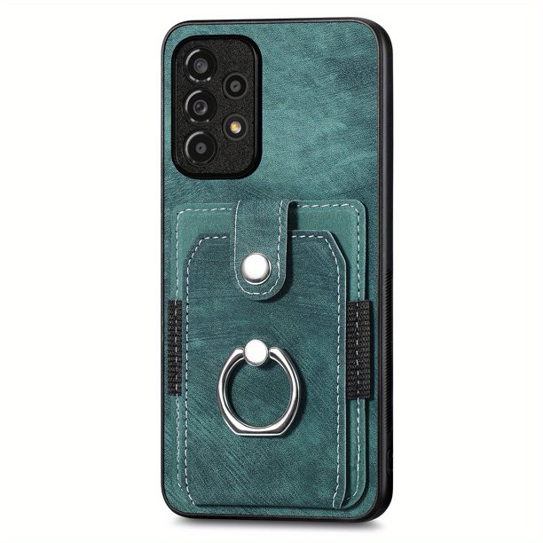 Phone Back Case Cover With Card Slot And Holder For Samsung Galaxy A04e/A54 5G/A02s/A03s/A04s/A12/A13/A20/A21s/A22 4G/A22 5G/A23/A30/A30s/A31/A32 4G/A32 5G/A33 5G/A41/A42 5G/A50/A50s/A51 5G/A52/A53 5G