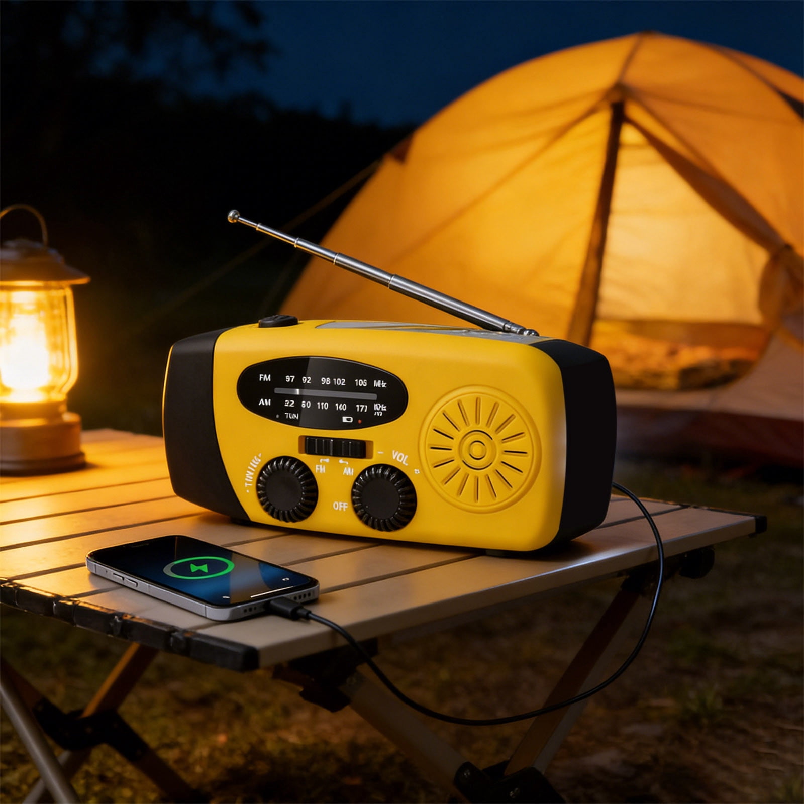 Msgweeeg Emergency Weather Radio Solar Hand Crank AM FM WB Portable Radio with Flashlight 2000mAh Power Bank for Phone Charging Camping Hurricane Kit