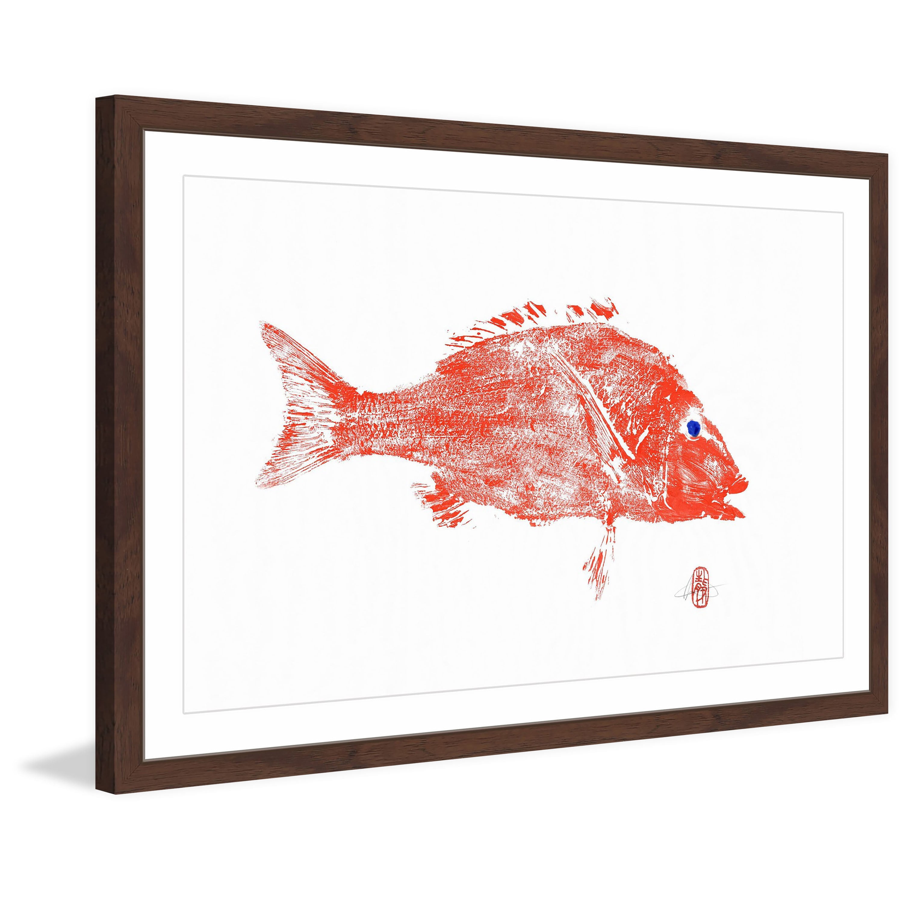 "Big Red Fish" Framed Painting Print