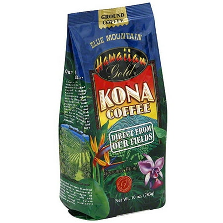 Hawaiian Gold Kona Blue Mountain Ground Coffee, 10 oz (Pack of
