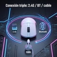 thumbnail image 4 of Mouse Gamer Inalámbrico A950GM, 2.4G/Bluetooth/USB-C, Sensor PAW3395 26000 DPI, 1000 Hz, Batería Recargable, para PC/Laptop, 4 of 9