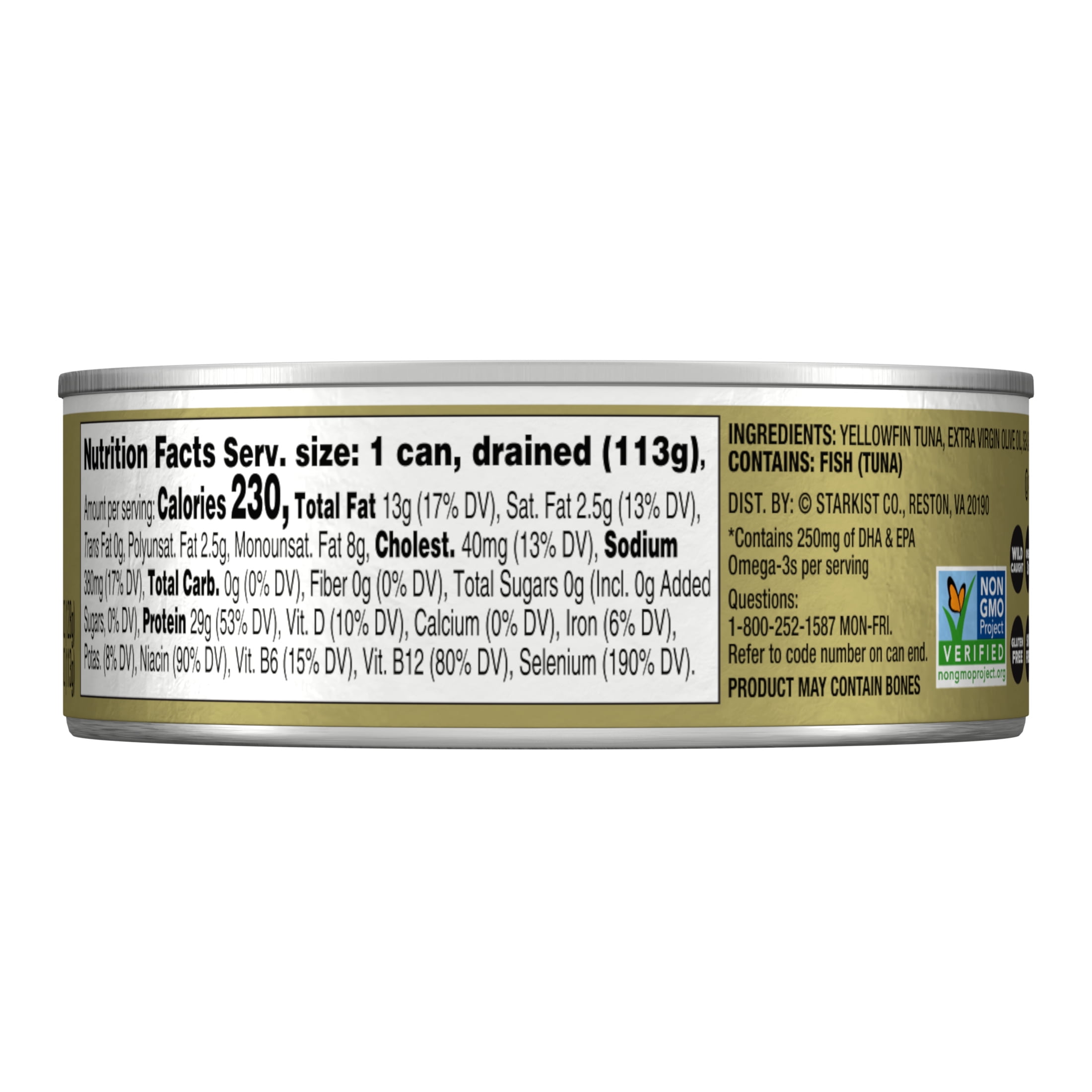 (12 pack) StarKist Selects Solid Yellowfin Tuna In Extra Virgin Olive Oil 12-pack, 4.5 oz Can, Soy Free