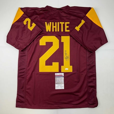 Autographed/Signed LenDale White USC Southen Cal Maroon College Football Jersey JSA COA