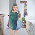 thumbnail image 4 of Toddler Hooded Beach Towel 24x50 Kids Bath Towels Soft Quick Dry for Swim Pool Boys Girls Colorful Galaxy with Stars, 4 of 7