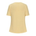 thumbnail image 5 of Lovskoo Summer Tops for Women 2024 Short Sleeve Solid Color Comfortable Casual Button Tops V Neck Pullover Blouse T-Shirt Yellow M, 5 of 7
