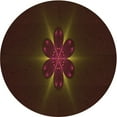thumbnail image 1 of Ahgly Company Machine Washable Indoor Round Transitional Red Brown Area Rugs, 3' Round, 1 of 7