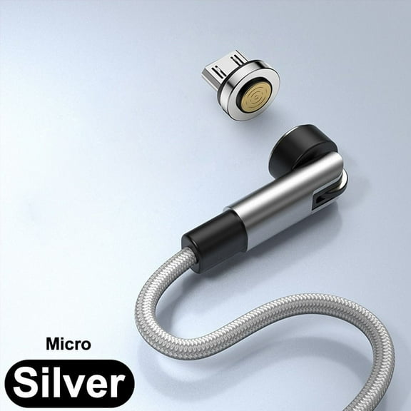Portable Adapter 5V/3A Data Line Super Fast Charging Usb Cable Magnetic Cable Magnet Charger SILVER FOR MICRO