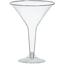 PMU Martini Glasses - Disposable Plastic Drinking Glasses - Reusable Martini Cups Drinkware - Perfect for Cocktail, Whiskey, Margarita - Glassware for Home Bar & Parties - Clear, Pkg/1