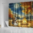 thumbnail image 4 of Hello Fall Basset Hound Enjoys Warm Campfire Autumn Night Bright Moon Shower Curtain Bassets Dog Breed Lovers Gifts Idea Waterproof Bathroom Bathtub Curtain - 01008, 4 of 5