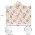 thumbnail image 3 of Wearable Blanket,Pioneer Flower Floral Print Pattern Hooded Wearable Flannel Blanket for Adults & Teens,Winter Poncho Shawl Wrap Cape Cozy Anti-Pill,50"x60", 3 of 5